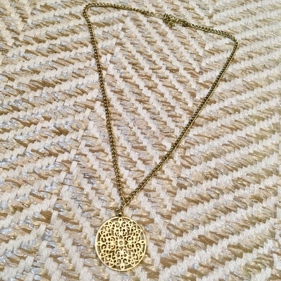 Lucky Brand Gold Woven Sun Circle Necklace - Picture 2 of 8